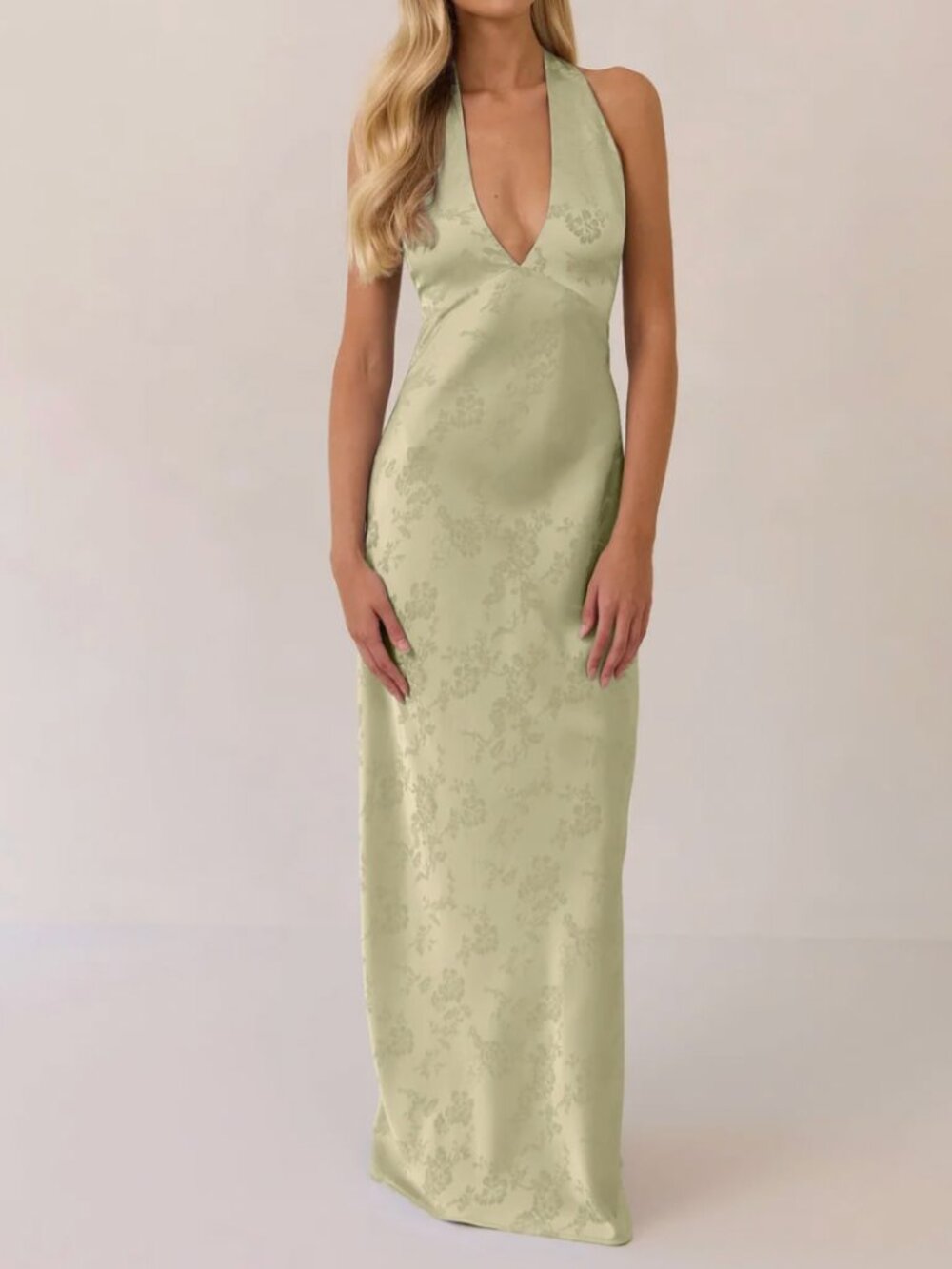Park & Fifth Empire Dress in Pistachio Jacquard